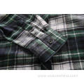 Slim Fit Cotton Green Color Plaid Men's Shirt